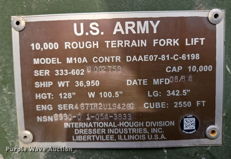 image for item EQ6957 1984 International M10A wheel loader