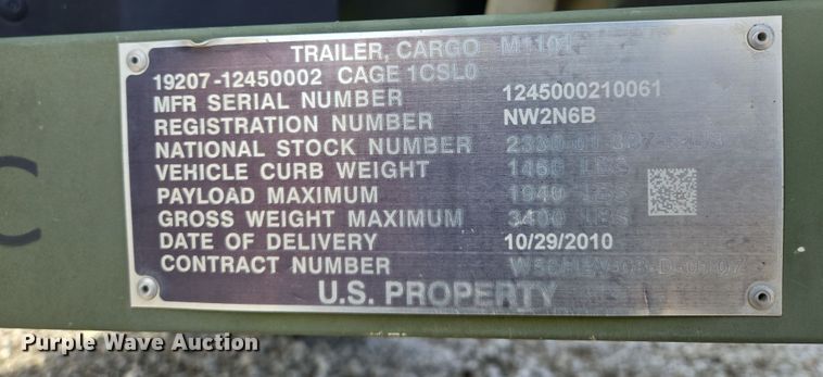 image for item EQ6963 2010 Utility trailer