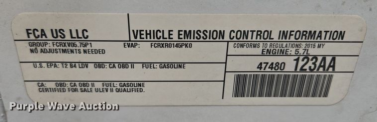 image for item EQ6985 2015 Dodge Charger Police 