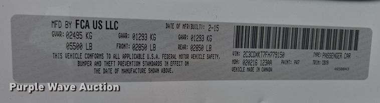 image for item EQ6985 2015 Dodge Charger Police 