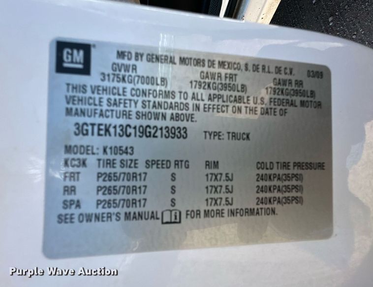 image for item ER8970 2009 GMC Sierra 1500 Crew Cab pickup truck