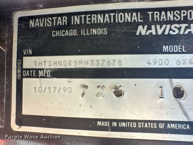 image for item ER8974 1991 International F4900 dump truck