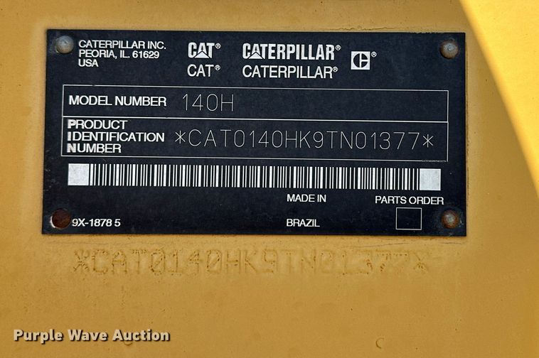 image for item ER8983 2002 Caterpillar 140H VHP motor grader