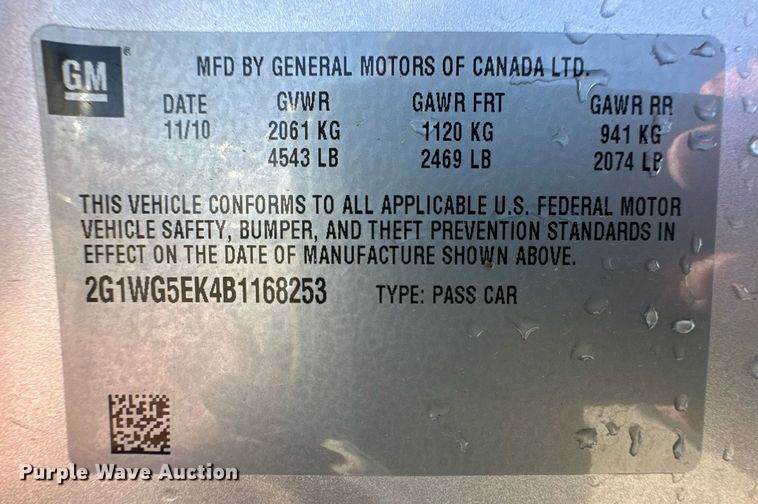 image for item ER8992 2011 Chevrolet Impala LT 