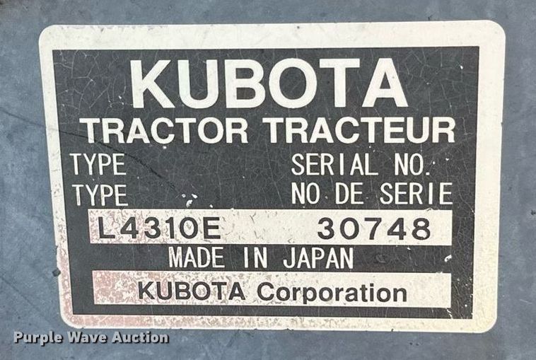 image for item DV0737 Kubota L4310E tractor