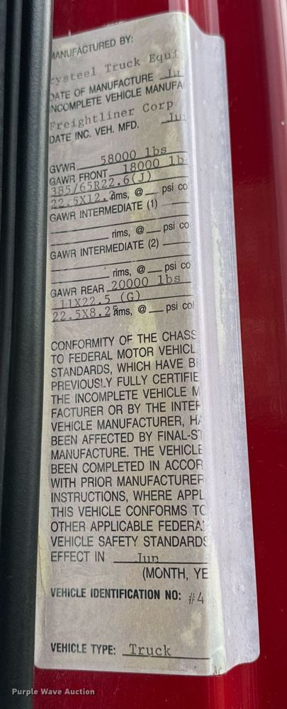 image for item DV1896 1999 Freightliner FL80 applicator truck