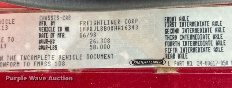 image for item DV1896 1999 Freightliner FL80 applicator truck