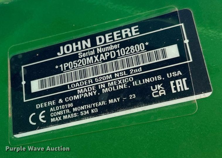 image for item DW8640 2022 John Deere 5065E MFWD tractor