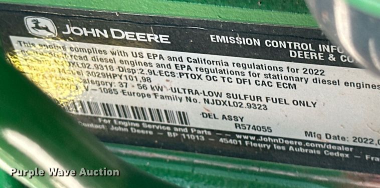 image for item DW8640 2022 John Deere 5065E MFWD tractor