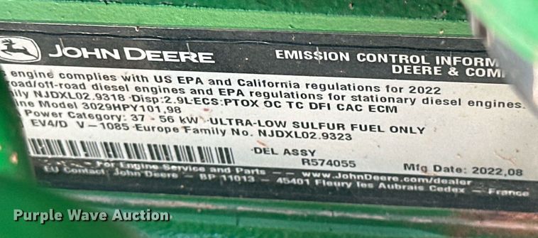 image for item DW8640 2022 John Deere 5065E MFWD tractor