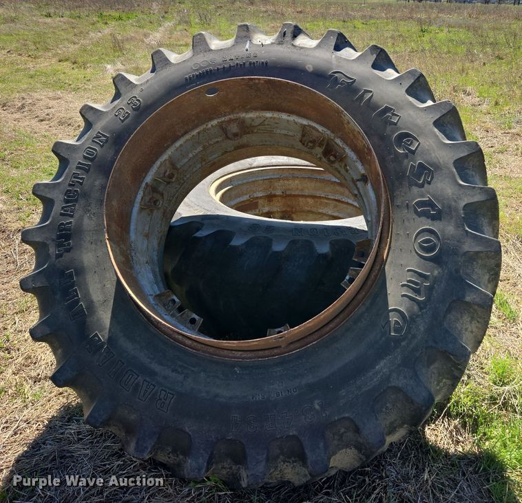 image for item EJ8346 (2) Firestone 18.4R34 tires