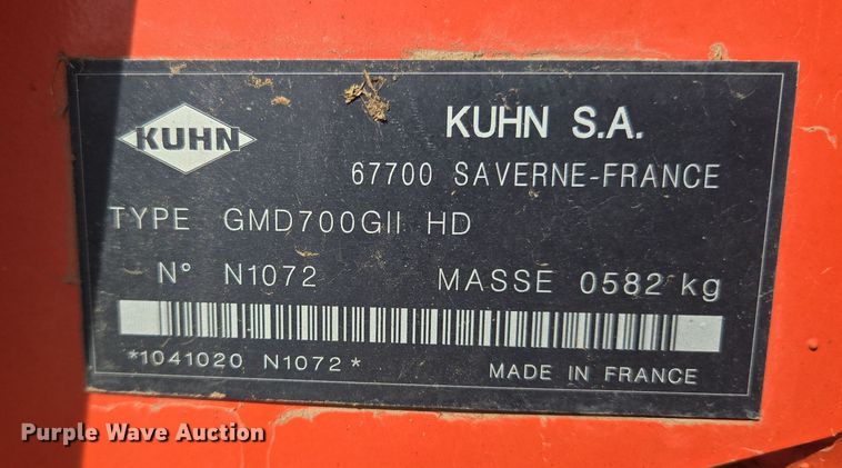 image for item EL5541 Kuhn GMD 700-GII HD disc mower