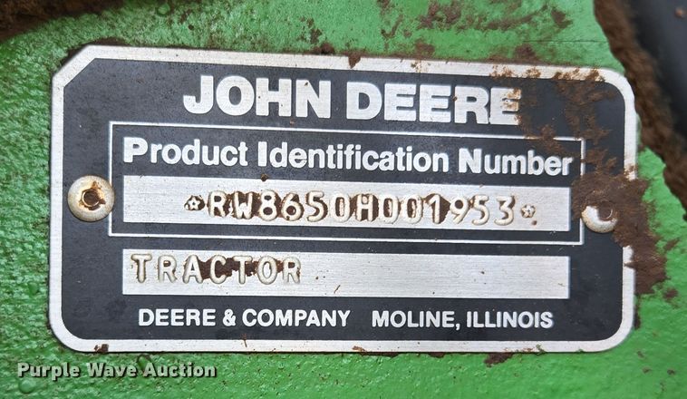 image for item EL5544 1982 John Deere 8650 4WD tractor