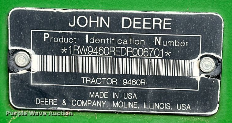 image for item EQ4524 2013 John Deere 9460R 4WD tractor