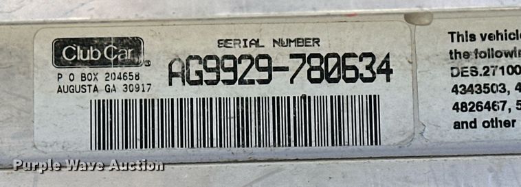 image for item EQ4569 1999 Club Car DS golf cart