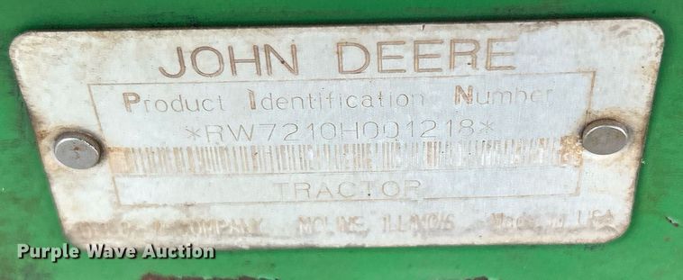 image for item ND9403 1997 John Deere 7210 tractor
