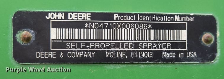 image for item YA0391 2006 John Deere 4710 sprayer