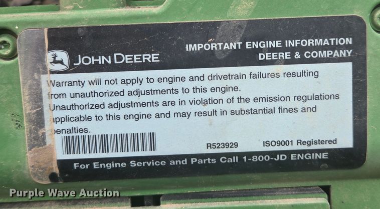 image for item YA0459 2012 John Deere 6190R MFWD tractor