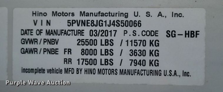 image for item DS5338 2018 Hino 268 utility / service truck