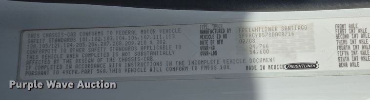 image for item DS5344 2008 Freightliner Business Class M2 digger derrick truck