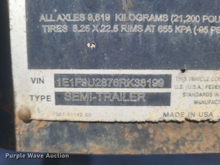 image for item DS5350 2006 East Manufacturing Corp end dump trailer