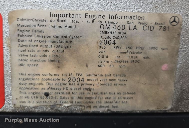 image for item DS5367 2007 Western Star 4900 semi truck