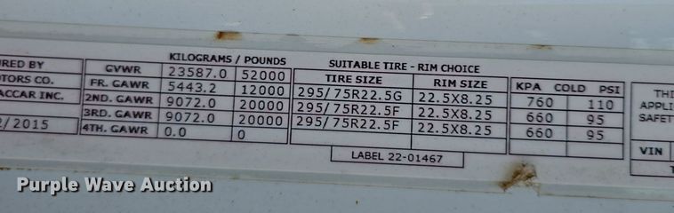 image for item DT6796 2016 Peterbilt 567 semi truck