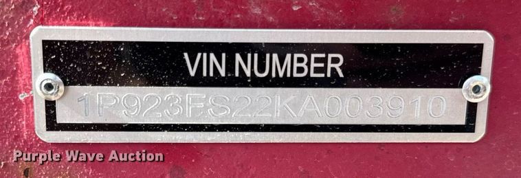 image for item DU3405 1989 Palmer end dump trailer