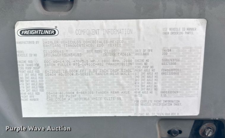 image for item DU3430 2005 Freightliner Columbia semi truck