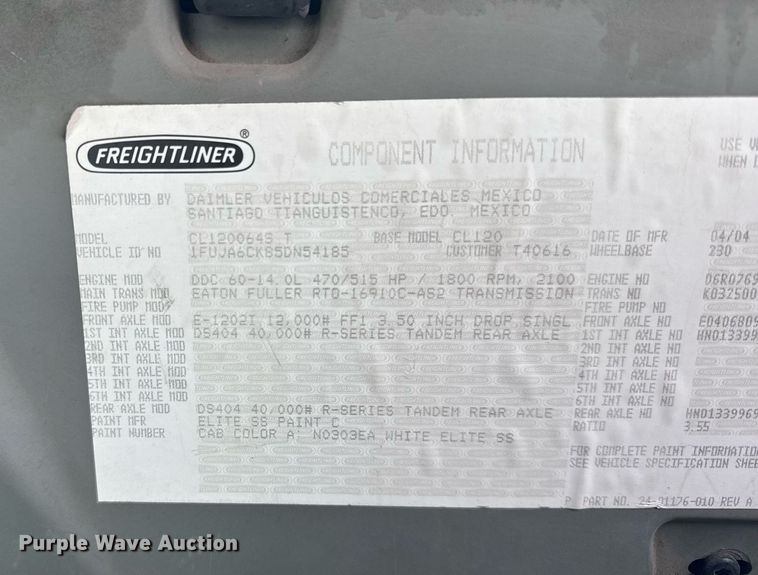 image for item DU3430 2005 Freightliner Columbia semi truck