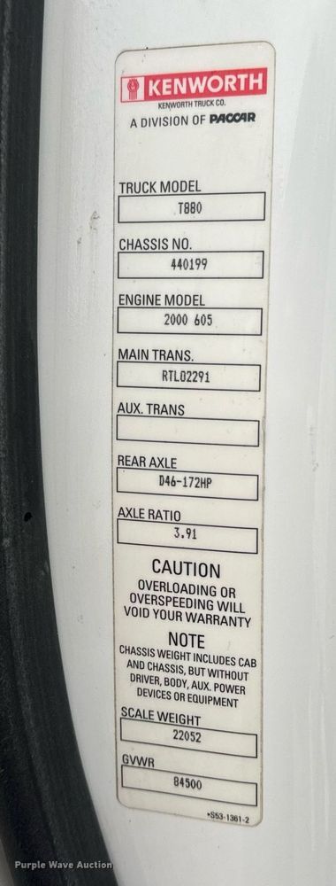 image for item DV1878 2021 Kenworth T880 semi truck