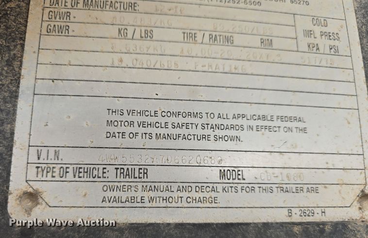 image for item DW3225 2013 Wilson RoadBrute CD-1080  drop deck trailer