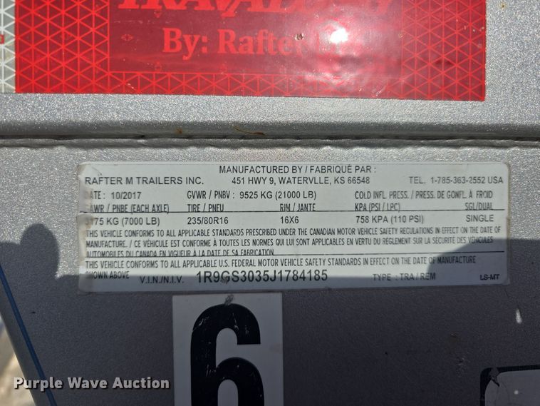 image for item DW3226 2018 Travalong enclosed cargo trailer