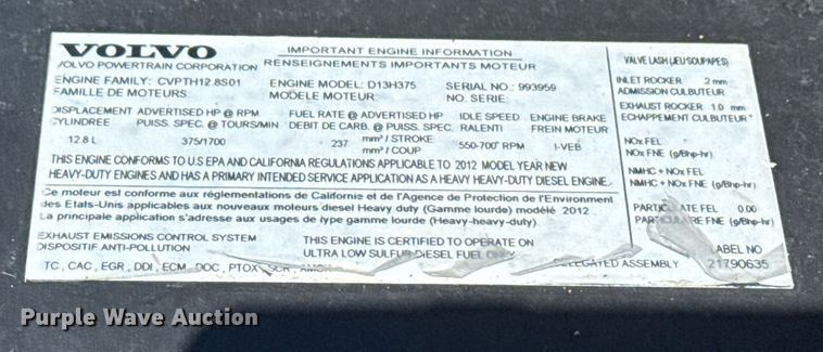 image for item EG2576 2013 Volvo Truck VNL semi truck