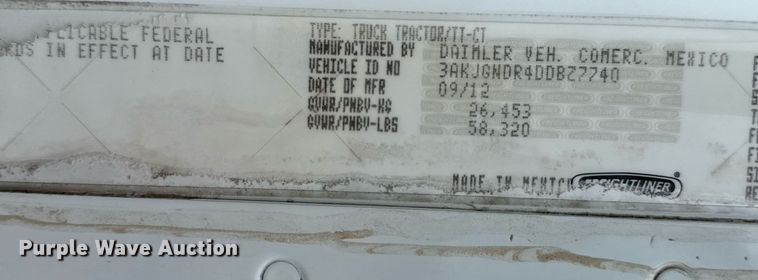 image for item EG5716 2013 Freightliner Coronado semi truck