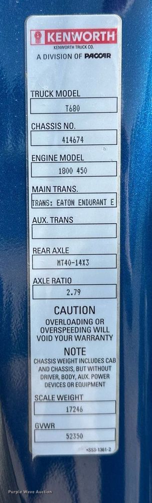 image for item EJ8569 2020 Kenworth T680 semi truck