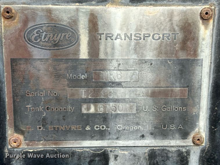 image for item EK2794 1991 Etnyre TR6 tank trailer