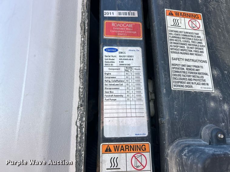 image for item EK2850 2011 Wabash refrigerated van trailer