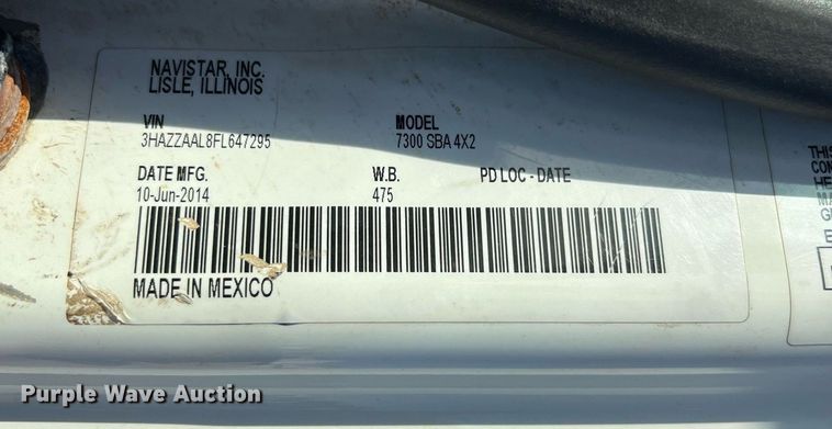 image for item EL5702 2015 International 7300 winch truck