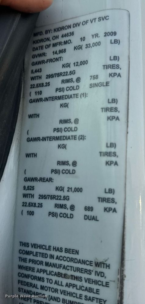 image for item EN5201 2010 International DuraStar 4300 truck cab and chassis