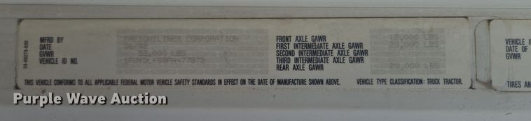 image for item EQ6980 1993 Freightliner USF-1E truck cab and chassis