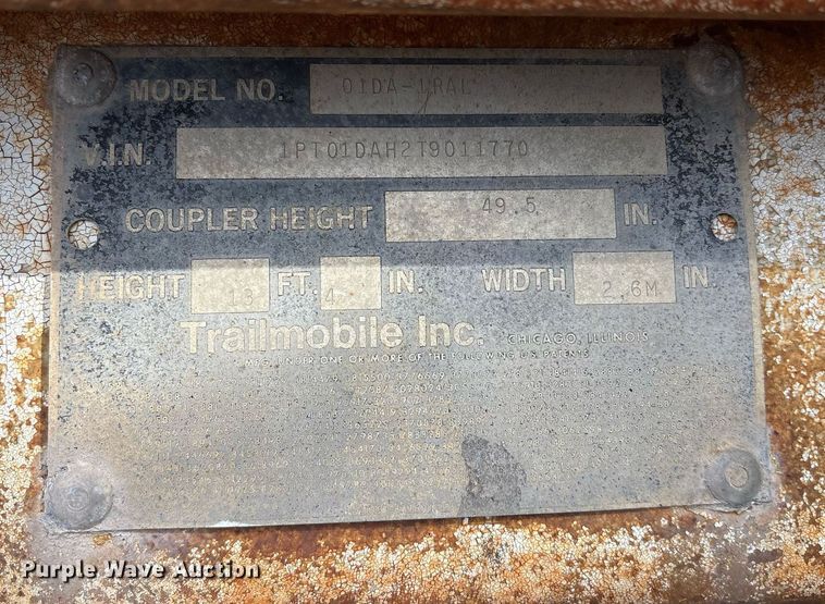 image for item OB9606 1996 Trailmobile dry van trailer