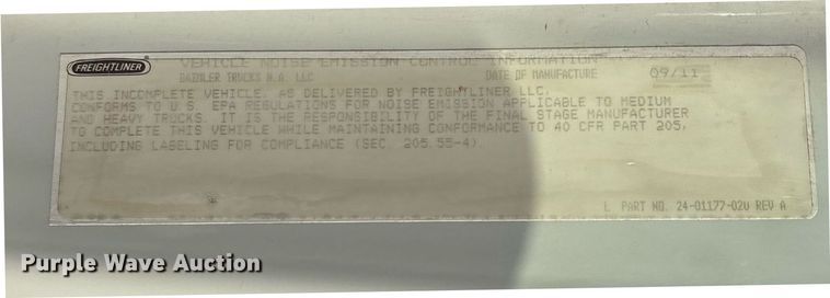 image for item OB9607 2012 Freightliner Business Class M2 delivery truck