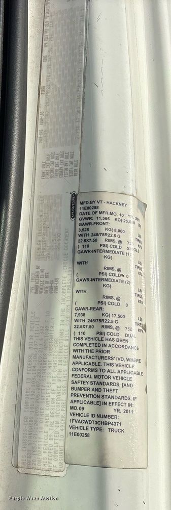 image for item OB9607 2012 Freightliner Business Class M2 delivery truck