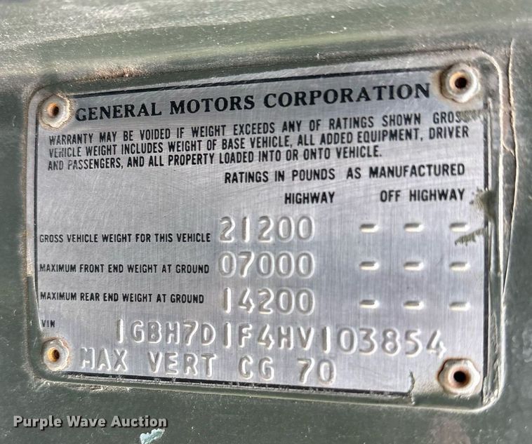 image for item OB9613 1987 Chevrolet C6500 fuel / lube truck