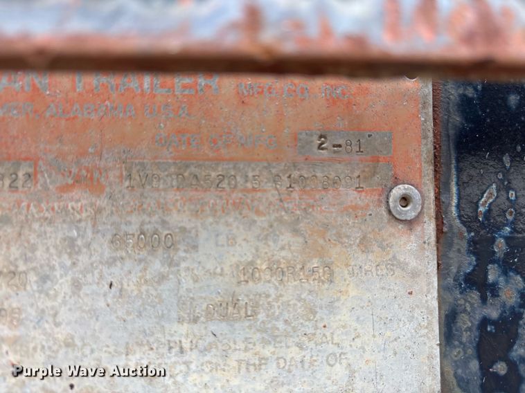 image for item OB9617 1981 Vulcan FTD-65 VT-5822 drop deck trailer