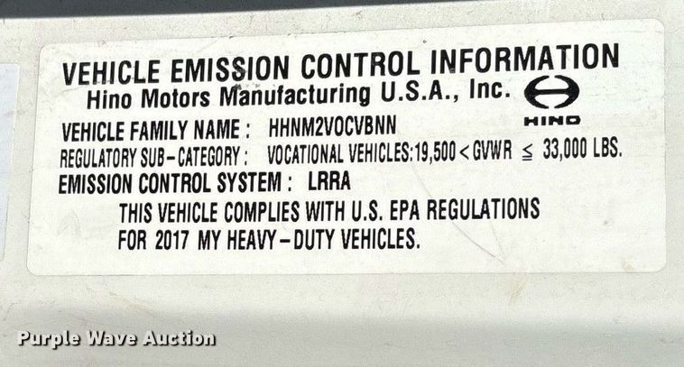 image for item OB9626 2017 Hino 258/268 flatbed truck