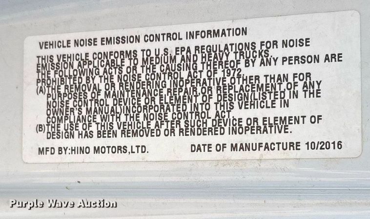 image for item OB9626 2017 Hino 258/268 flatbed truck