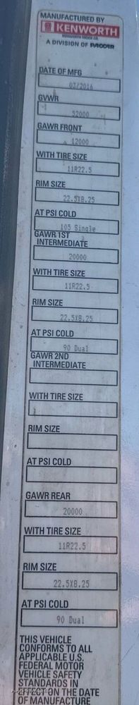 image for item YA0283 2017 Kenworth T880 truck cab and chassis