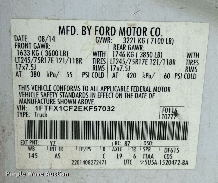image for item DM5679 2014 Ford F150 SuperCab pickup truck